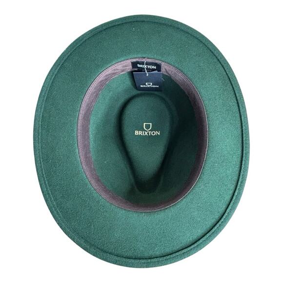 Brixton Messer Fedora Moss Green Large Optional Feather NWT - Picture 9 of 16